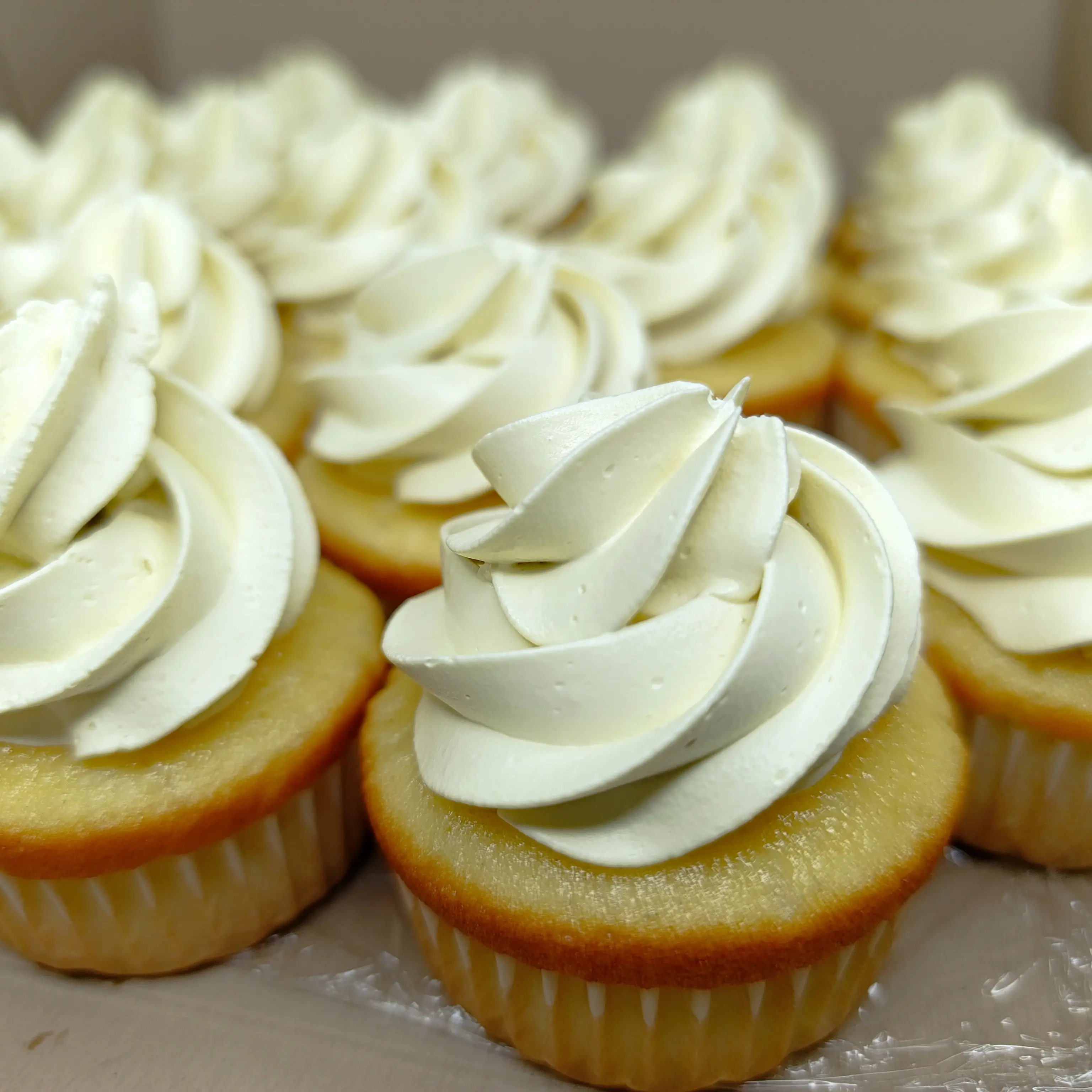 Mini Cupcakes , decorados en crema ,  de la mesa de postres, elaborado por   Pasteleria Capital Tarta 